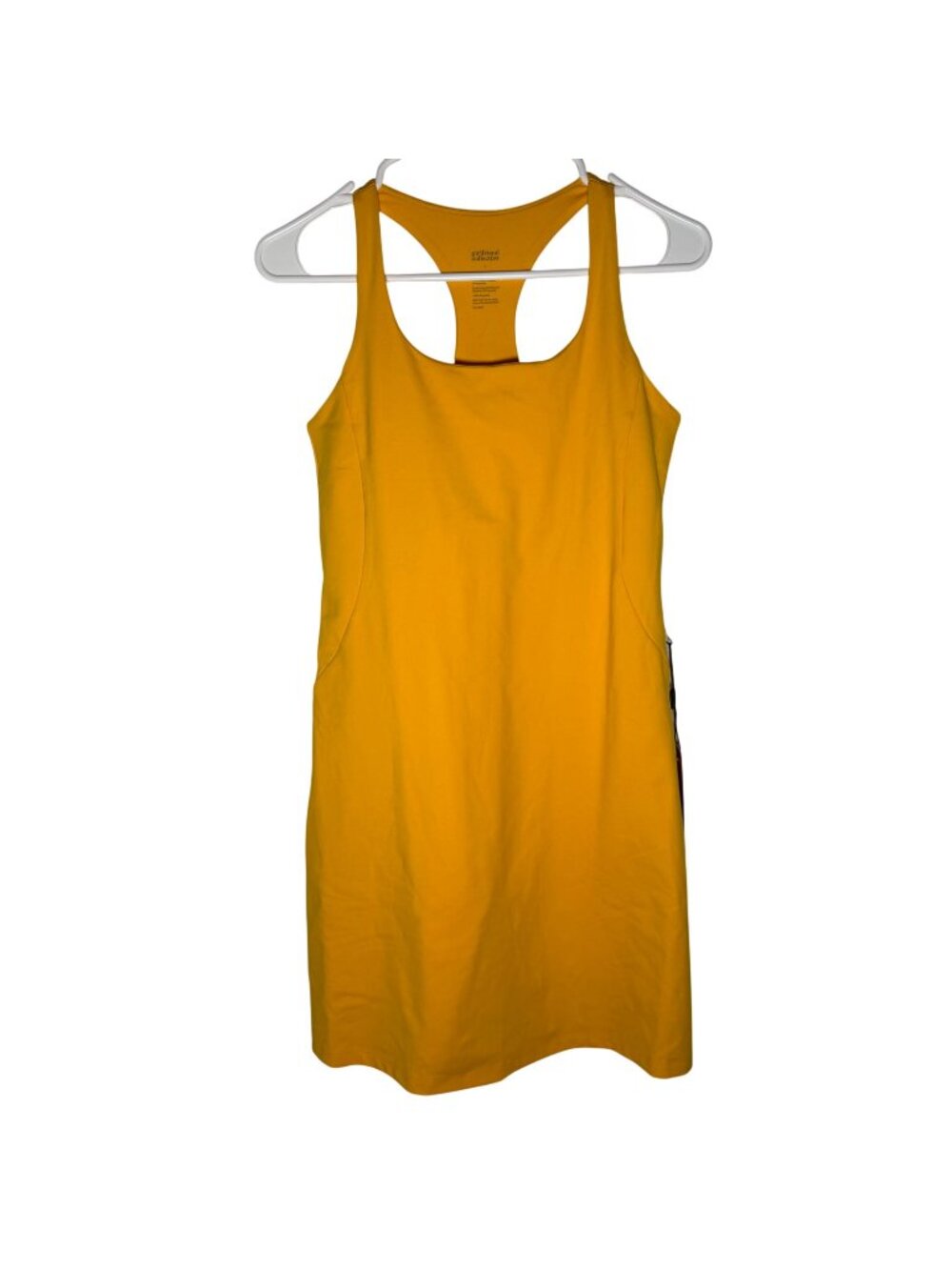 Girlfriend Collective Womens Racerback Yellow Mini Dress Size Large NWT